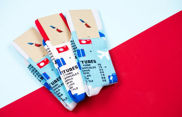 american airlines custom socks departures list red baby blue