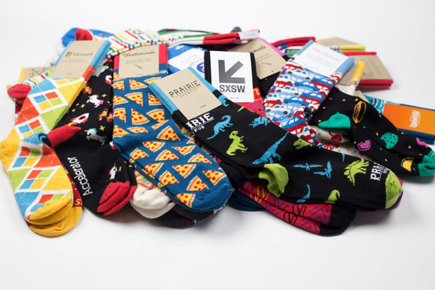 custom sock pile pizza microsoft sxsw