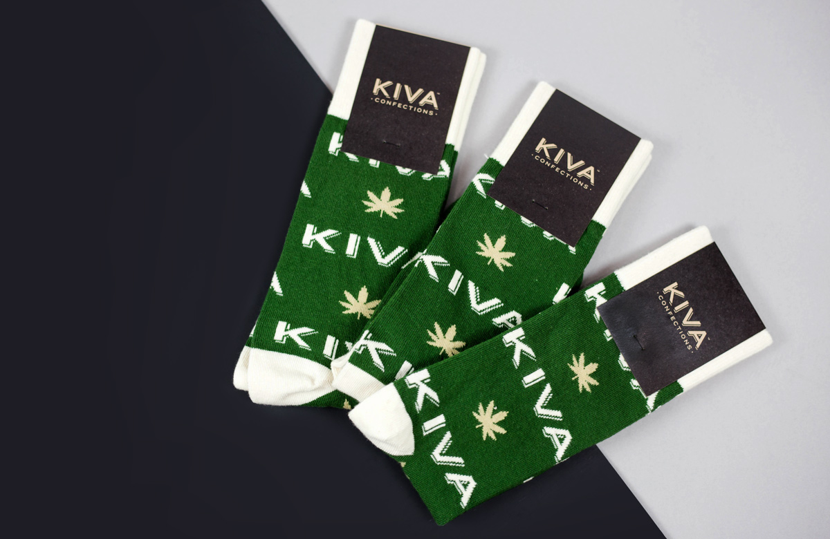kiva confections cannabis custom merchandise black and grey